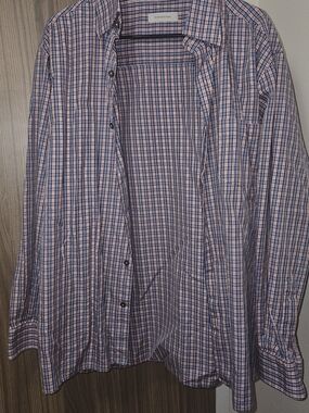 Ermenegildo Zegna Pink and Blue Checked Button-Down Shirt XL